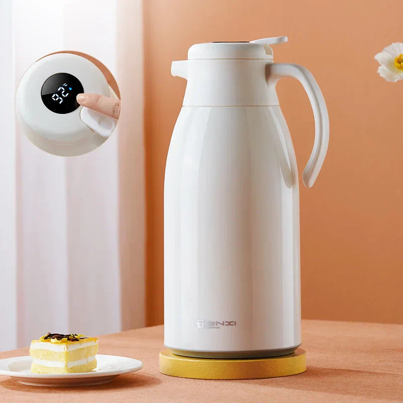DecorBites™ Insulation Kettle: One-Key Temp Display, Large Capacity, Leakproof Thermos Bottle