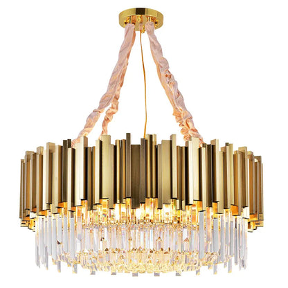DecorBites™ Crystal Chandelier: Elegant Villa Pendant Lights for Living Room and Bedroom