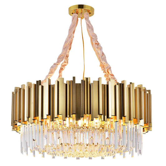 DecorBites™ Crystal Chandelier: Elegant Villa Pendant Lights for Living Room and Bedroom