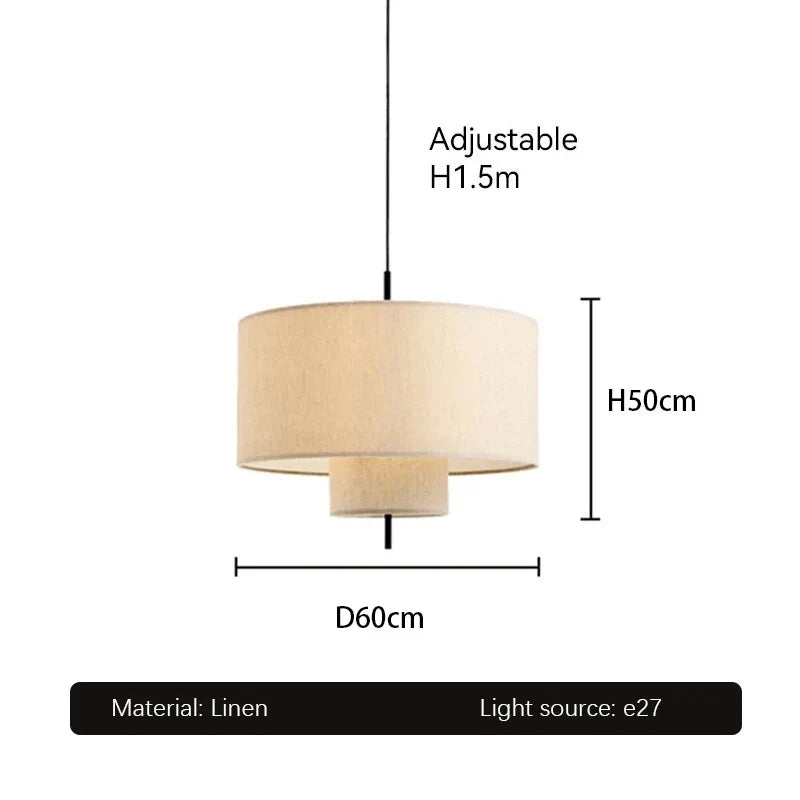 DecorBites™ Handmade Fabric Chandelier: Retro Hanging Lamp for Home & Office