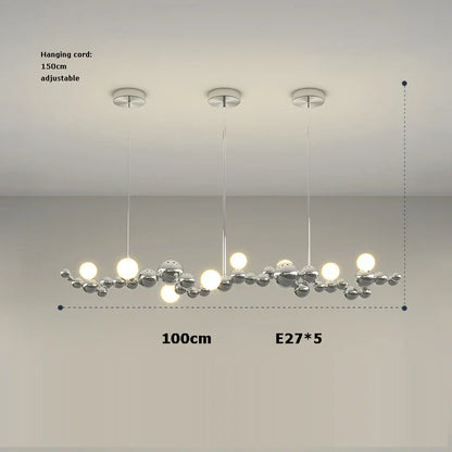 DecorBites™ Designer Molecule Chandelier: LED Dimmable Chrome Gold Lighting 2025 Trend