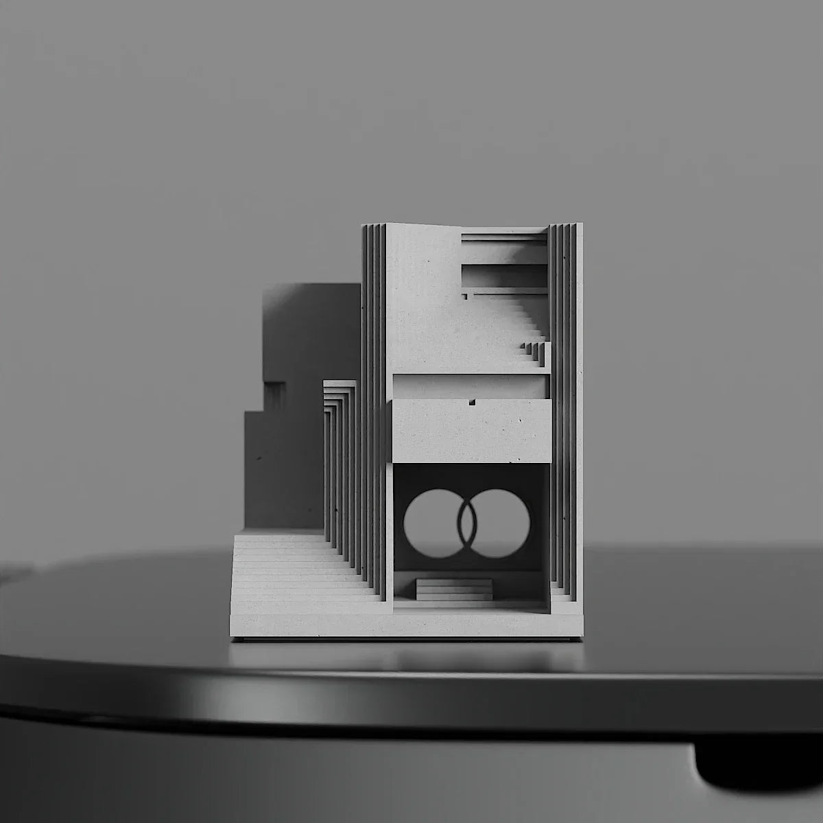 Decoración para el hogar DecorBites™ de hormigón: Modelo del cementerio de la familia Brian para escritorio de sala de estar.