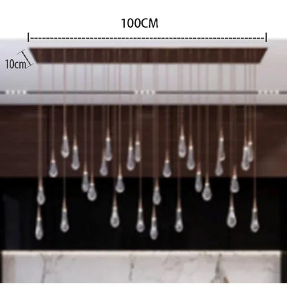 DecorBites™ Crystal Drop Chandelier: Elegant Lighting for Home Decor, Living Room, Dining Room, Lobby