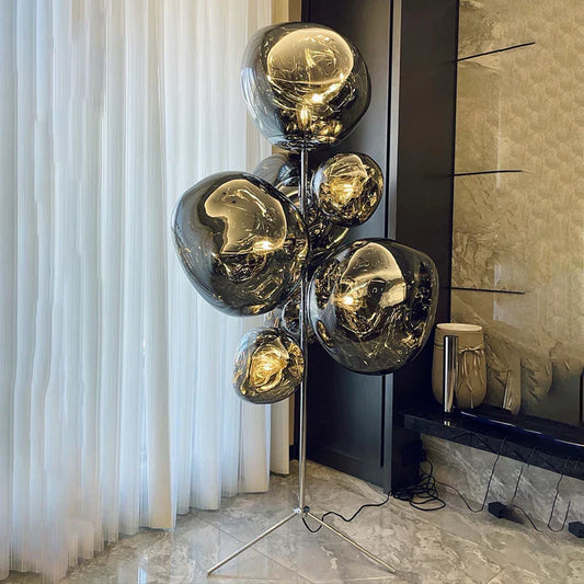 Lámpara de pie de lava LED DecorBites™, iluminación interior minimalista nórdica para dormitorio o habitación.