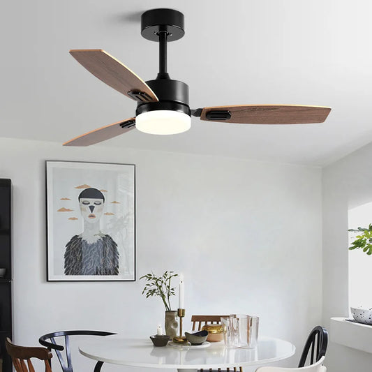 DecorBites™ 52" Wood Blade Ceiling Fan with 18W LED Light and Remote Control