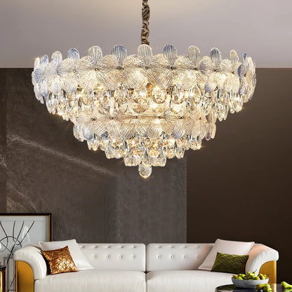 DecorBites™ Crystal Chandelier: French Cream Style Light Luxury for Living Room and Master Bedroom