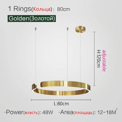 DecorBites™ LED Ring Chandelier for Home Decor - Modern Nordic Style Lighting