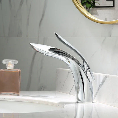 DecorBites™ Brass Basin Faucet: Hot & Cold Water Mixer for Bathroom Vanity Sink