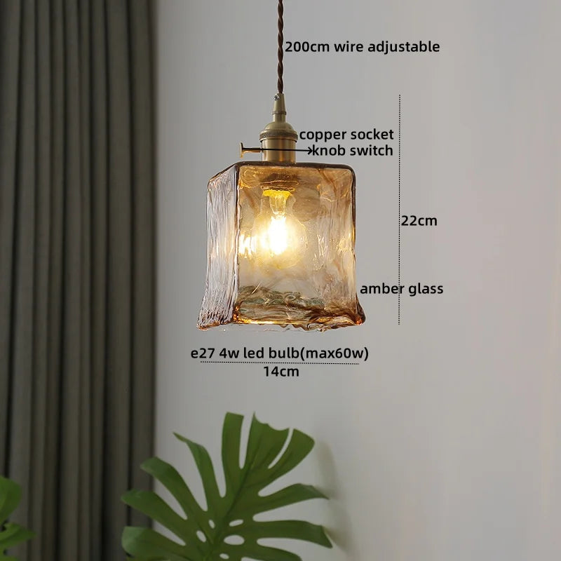 DecorBites™ Clear Glass LED Pendant Light | Nordic Hanging Chandelier for Kitchen, Living Room