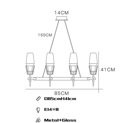 DecorBites™ Gold Lustre Glass Chandelier: Modern Luxury Pendant for Living, Dining, Bedroom