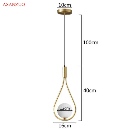 Lámpara colgante de latón con bola de cristal DecorBites™ - Decoración nórdica sencilla para el hogar