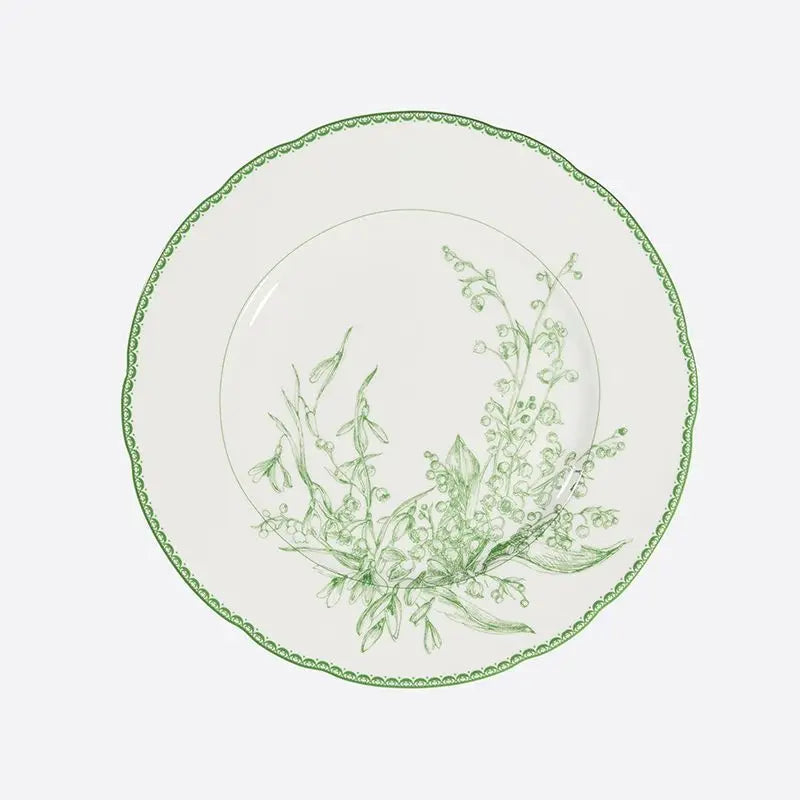 DecorBites™ Green Flower Print Dinner Plate