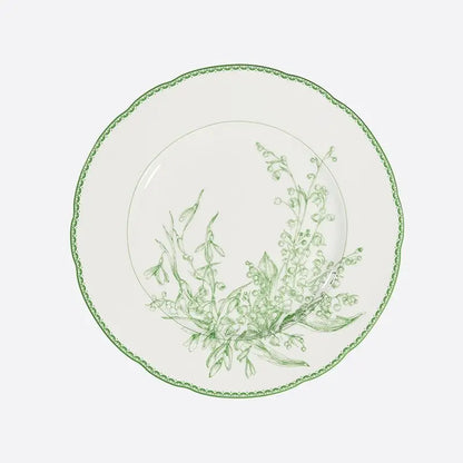 DecorBites™ Green Flower Print Dinner Plate