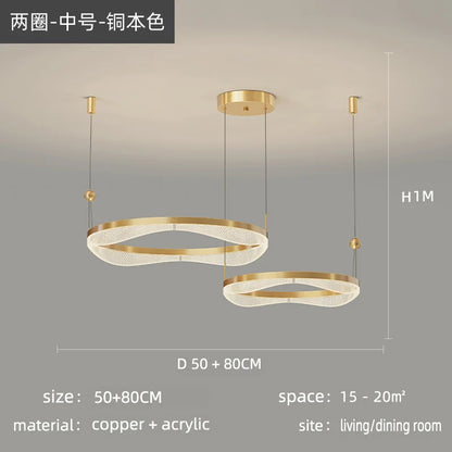 DecorBites™ LED Ring Pendant Chandelier for Living Room Bedroom and Dining Room