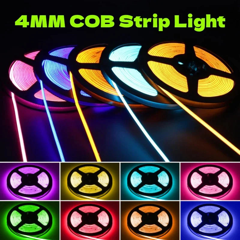 DecorBites™ 4mm COB LED Strip Lights - Ultra Slim & Colorful - 480Led/M Linear Tape Lighting