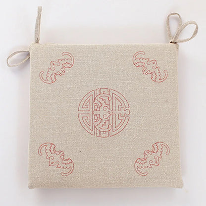 DecorBites™ Linen Seat Cushion: Comfortable Non-slip Chair Pad with Strap