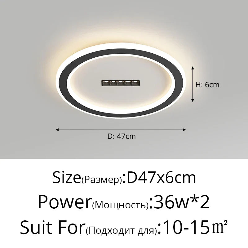 DecorBites™ LED Chandelier Lights Indoor Lighting Room Decor White Black Lamps With Spotlight