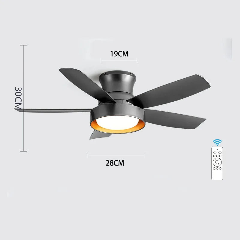 مروحة سقف DecorBites™ بخمس شفرات مع جهاز تحكم عن بعد وإضاءة LED - محرك صامت