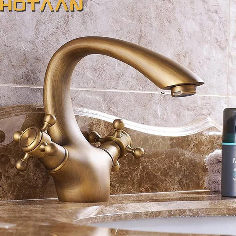 Decorbites™ Gold Badezimmer-Waschbeckenarmatur mit 2 Griffen - Luxus-Beckenmischbatterie