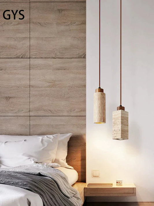 DecorBites™ Japanese Style Yellow Stone Pendant Lamp for Bedroom, Restaurant, and Bar