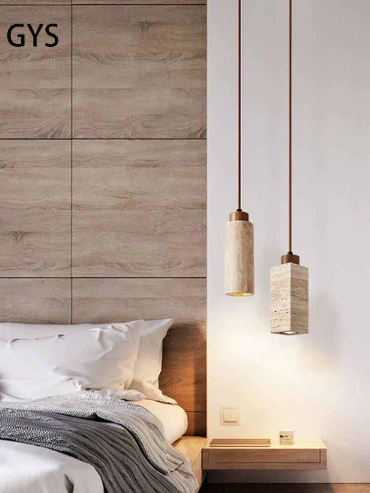 DecorBites™ Japanese Style Yellow Cave Stone Pendant Lamp for Bedroom, Restaurant, Bar