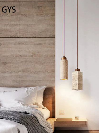 DecorBites™ Japanese Style Yellow Cave Stone Pendant Lamp for Bedroom, Restaurant, Bar