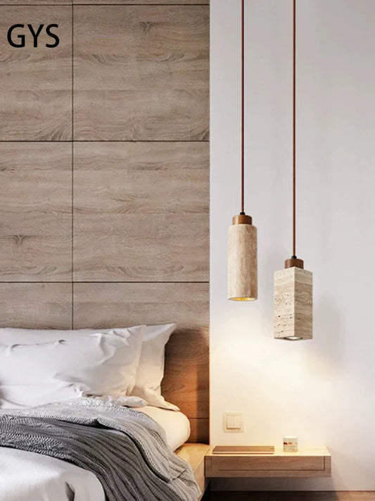 DecorBites™ Japanese Style Yellow Cave Stone Pendant Lamp for Bedroom, Restaurant, Bar