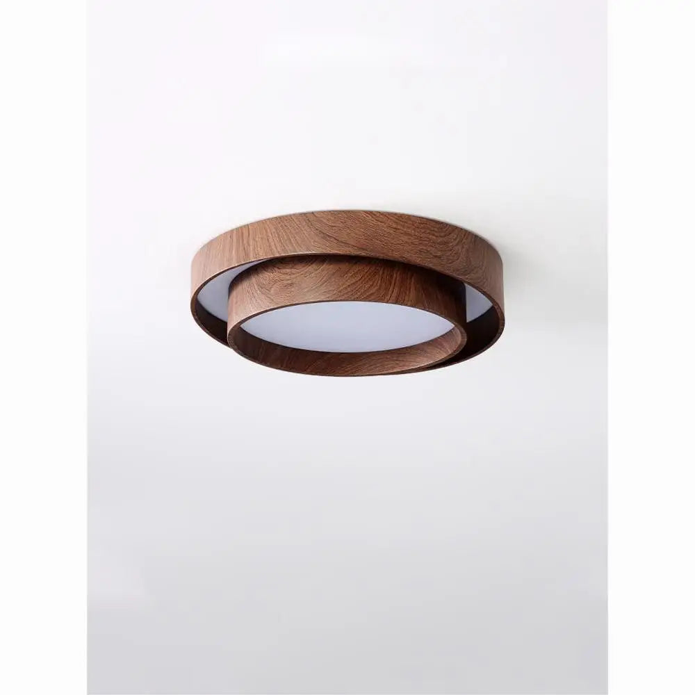 DecorBites™ Japanese Walnut Bedroom Ceiling Light Wabi-Sabi Wood Grain Eye Protection Study Light.