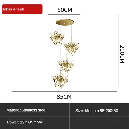 DecorBites™ Leaf Sequin Ceiling Chandelier for Modern Living Room, Restaurant, Bar, and Shop Window