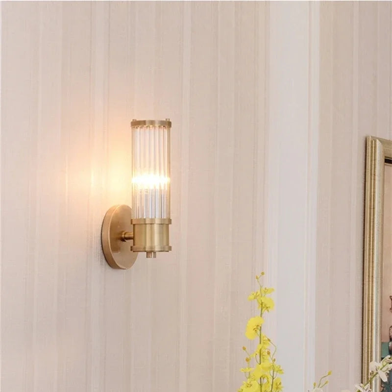 Aplique de pared DecorBites™ Crystal LED dorado, decoración moderna para dormitorio.