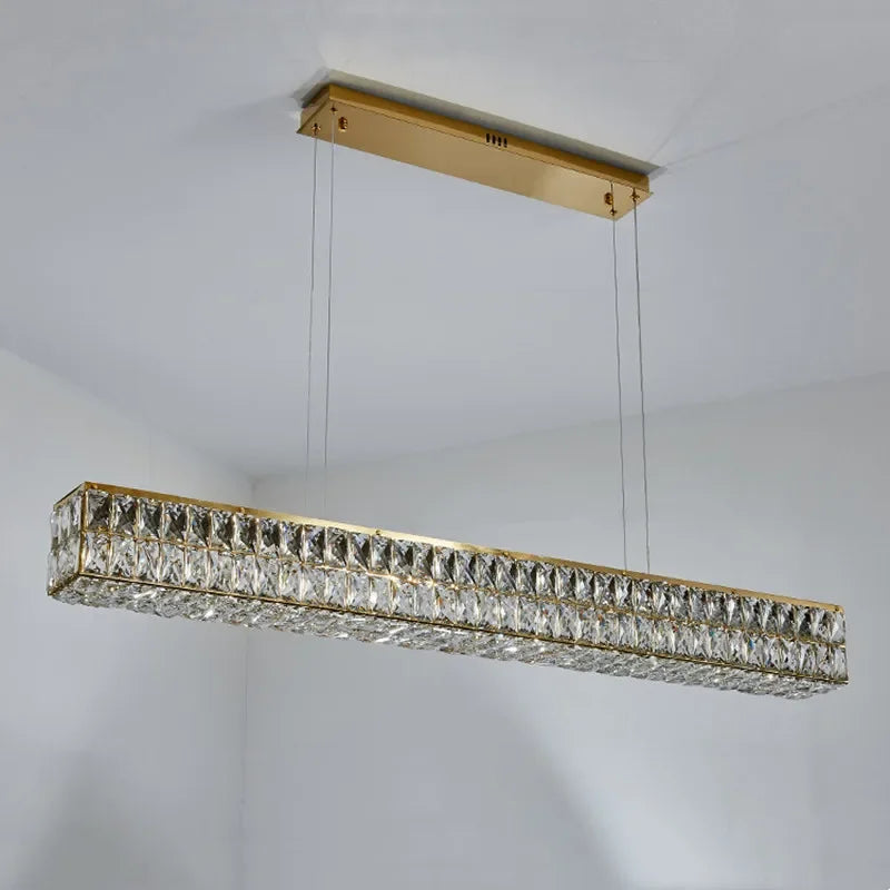 DecorBites™ Crystal Steel LED Pendant Light | Modern Dining Room Hanging Lamp