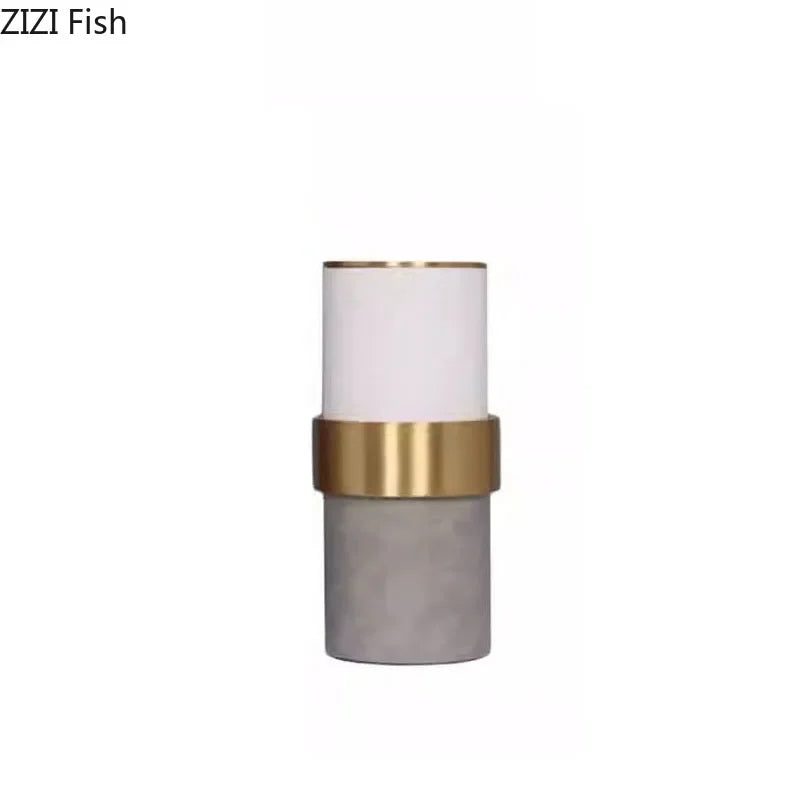 Gold Cylinder Desk Vase