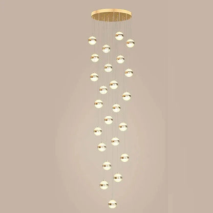 DecorBites™ Gold Acrylic Chandelier - Modern Staircase LED Lighting