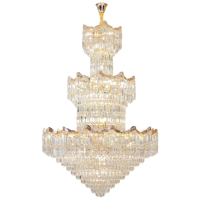 DecorBites™ Crystal Duplex Chandelier: Post-Modern Luxury Living Room Club Villa Lighting