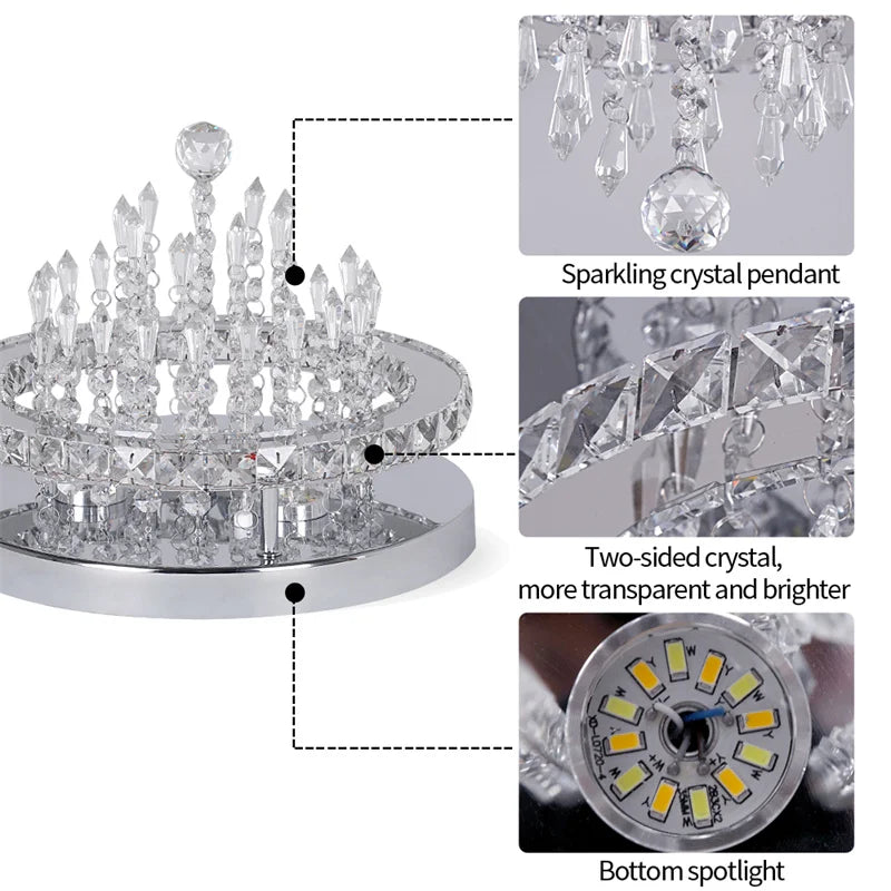 DecorBites™ K9 Crystal LED Chandelier Luxe Smart Ceiling Lamp Pendant Light