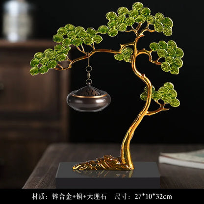 DecorBites™ Enamel Pine Ornaments: Wealth-Attracting Chinese Style Home Decor & Housewarming Gift