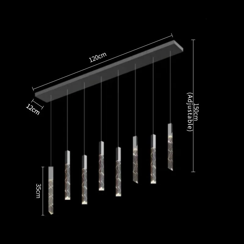 Lámpara de araña LED DecorBites™ Crystal Column: Lámpara colgante de lujo para escaleras, iluminación moderna para la decoración del hogar