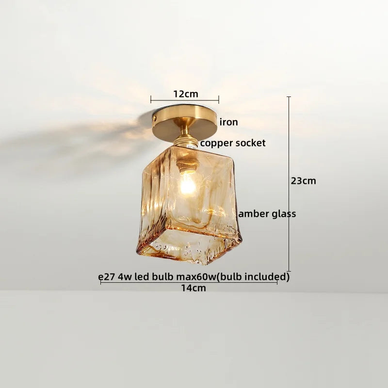 Green Glass Ceiling Lamp
