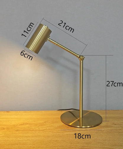 DecorBites™ Golden Table Lamp for Study and Reading, Modern Nordic Bedroom Decor Lighting