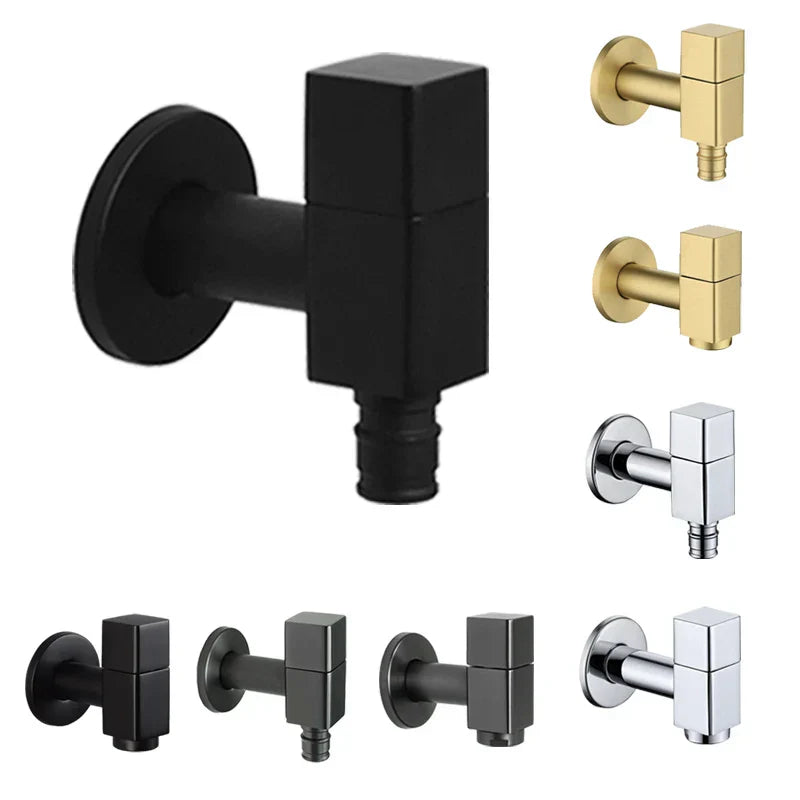 DecorBites™ Brass Black Wall Mount Garden Faucet for Extended Outdoor Use