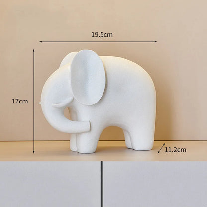 DecorBites™ Elephant Resin Statue - Nordic Style Home Office Decor Sculpture