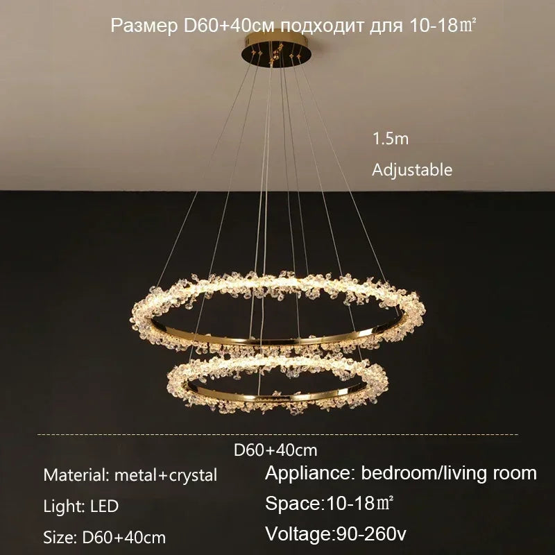 DecorBites™ Crystal Pendant Chandelier Modern Luxury Interior Decoration Lighting
