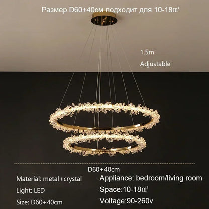 DecorBites™ Crystal Pendant Chandelier Modern Luxury Interior Decoration Lighting