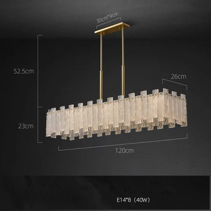 Lámpara de araña DecorBites™ Art Déco de cristal dorado cobrizo con iluminación LED