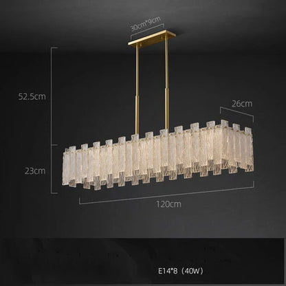 Lámpara de araña DecorBites™ Art Déco de cristal dorado cobrizo con iluminación LED