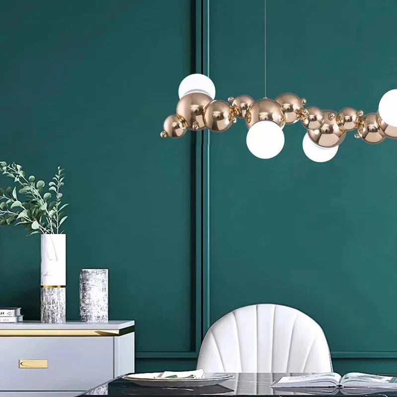 Matte Black LED Chandelier 9-Head Contrast