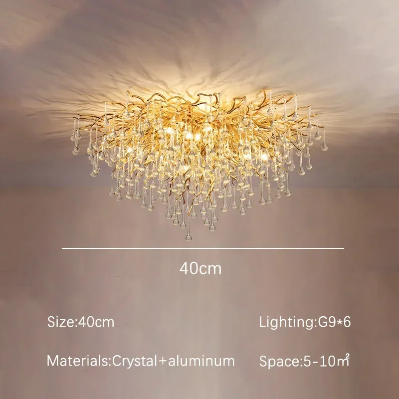 Decorbites™ Lámpara de Araña de Cristal de Luz Brillante de Lujo Ligero para Sala de Estar y Comedor