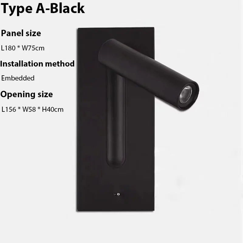 DecorBites™ LED Wall Sconce Adjustable Reading Light for Hotel Bedroom, USB Charging