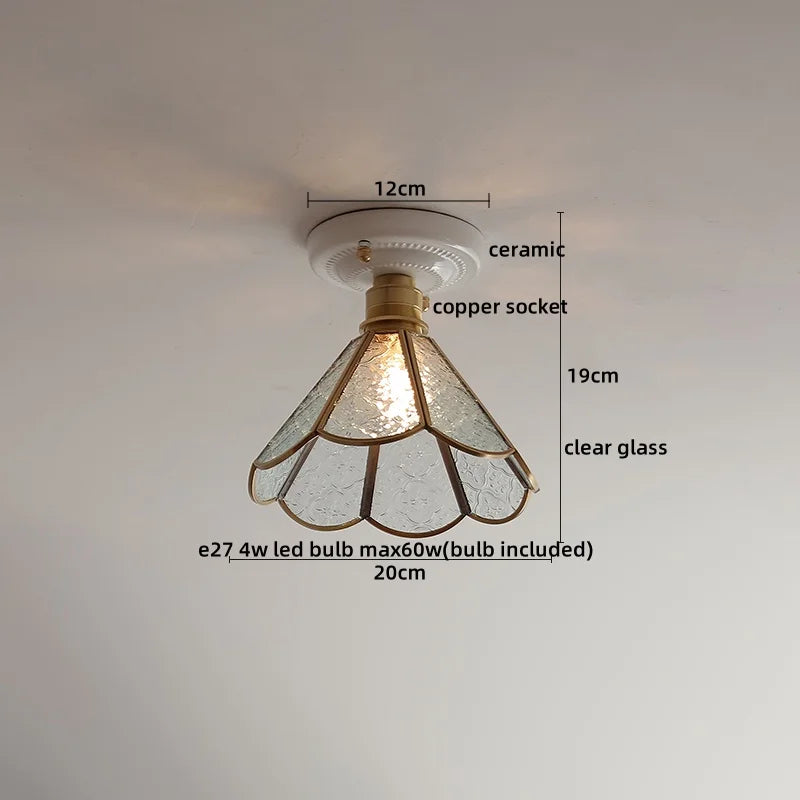 Glass Copper Ceiling Light