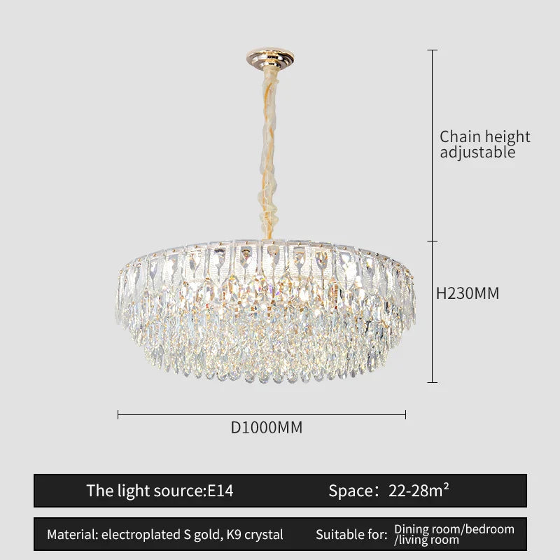 DecorBites™ Crystal Chandelier: Modern Luxury Lighting for Home, Hotel, Restaurant